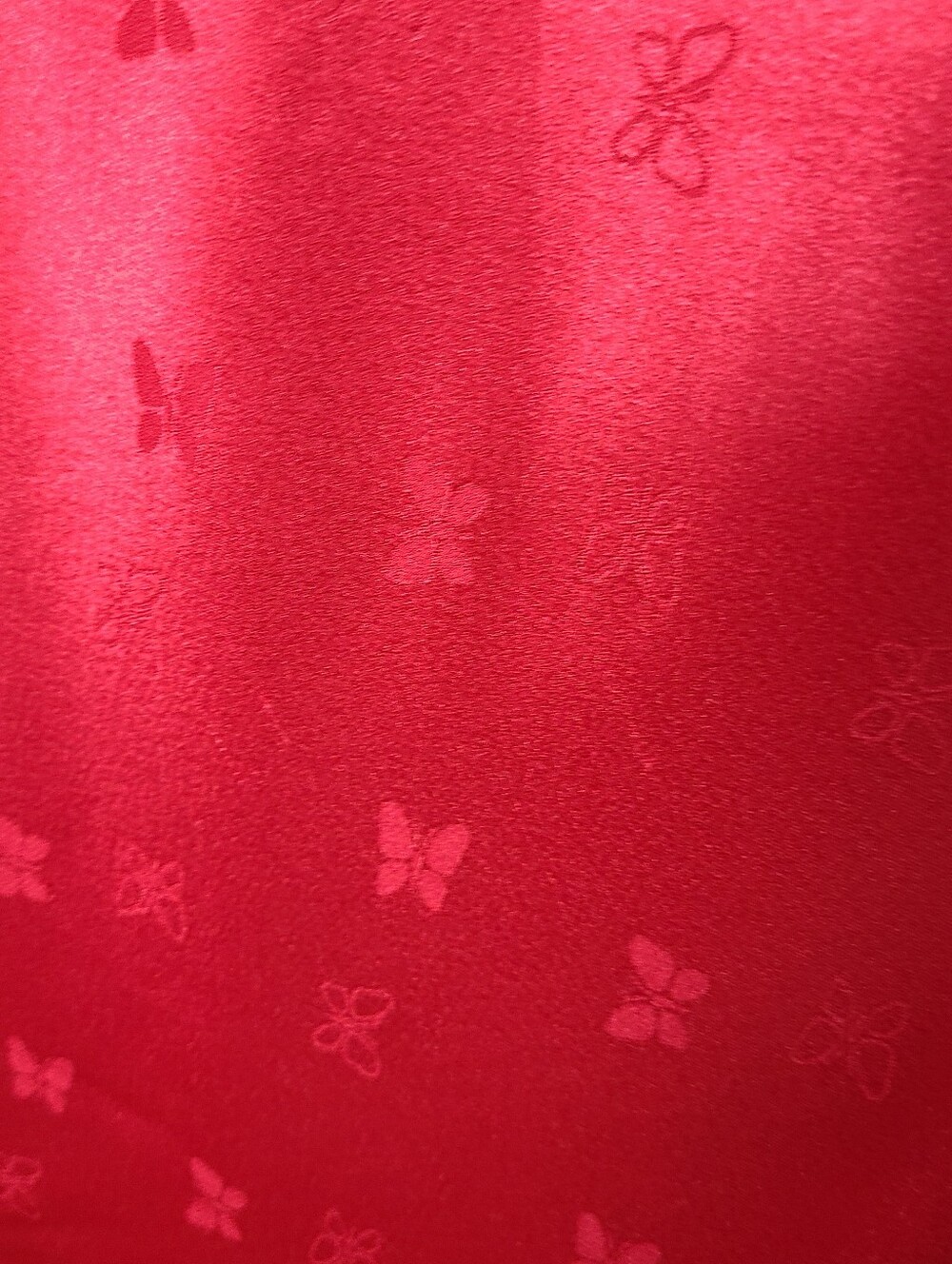 Vintage Red Butterfly Jacquard Print 90s Slip Dress - Picture 7 of 8
